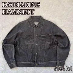 ⚫︎キャサリンハムネットデニムジャケットMジージャン　ビジュー装飾　ボックス