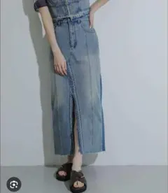 SENSE OF PLACE ロングスリットデニムスカート