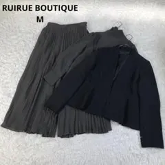 美品　ルイルエブティック　ペプラムジャケット＆シフォンセットアップ　M　カーキ