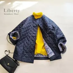 美品 リバティ いちご泥棒 キルティング ジャケット 日本製 ナチュラン