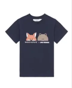 メゾンキツネ ラインフレンズ Tシャツ ネイビー M 美品のサムネイル