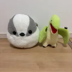 ぬいぐるみセット グレーと緑の動物