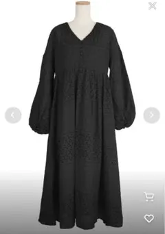 titivate ロングワンピース　ギャザーボリュームコットンレースワンピース