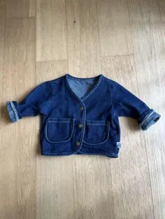 デニムジャケットノーカラー韓国服サイズ73