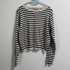 H&M ボーダー柄 長袖カーディガン