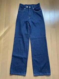 無印良品　ストレートデニム W22xL30 ダークブルー　S