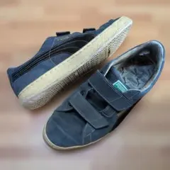 PUMA スエード ベルクロ スニーカー ネイビー