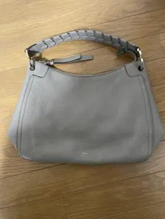 フルラ　グレー　ボーボーバック　半月バック　ワンショルダー