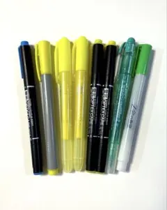 蛍光ペン8本セット 黄色　水色　黄緑色