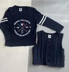 PETIT BATEAU（プチバトー） ロングTシャツ キルティング ベスト