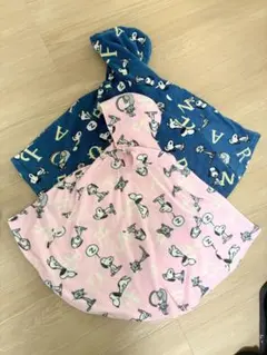 スヌーピーポンチョ サイズ110〜130 ピンクと青のセット