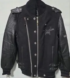 Roen レザー切替スタジャン　Y2K 2way ディアスキン　刺繍　黒　L Roen レザー切替スタジャン Y2K 2way ディアスキン 刺繍 黒 L roen