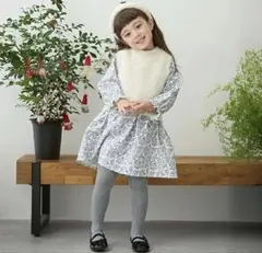 【petit main】ベスト付き花柄ワンピース 110cm