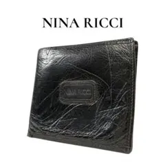 NINA RICCI 二つ折り財布 ブラック レザーのサムネイル