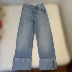 ZARA 34 ワイドレッグデニム