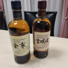 ニッカ　シングルモルト　宮城峡2本　余市2本セット Amazon.co.jp: ニッカ シングルモルト 余市・宮城峡 飲み比べ 700ml×2