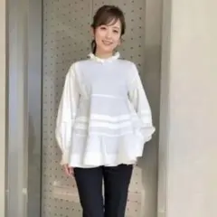 snidel フリルデザイン シャツ　チュニック　ブラック　送料込み