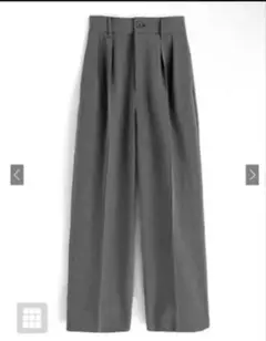 GRLセンタープレスタックワイドパンツ［ai38］グレー　M