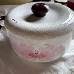 未使用　昭和レトロ エジリー EJIRY ホーロー 花柄 両手鍋