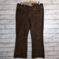 ノースフェイス コーデュロイパンツ ワイド ロゴ メンズ古着 ブラウン 茶色