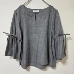 NATURAL BEAUTY BASIC 五分袖カットソー　グレンチェック　S