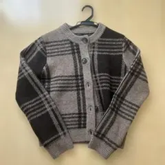 ZARA チェック柄カーディガン S