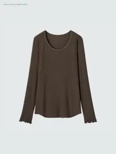 ユニクロプリンセスタムタム極暖ヒートテックカシミヤブレンドリブクルーネック