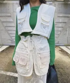【美品】AMERI 2WAY FISHING VEST 定価2.7万　アメリ　Fのサムネイル