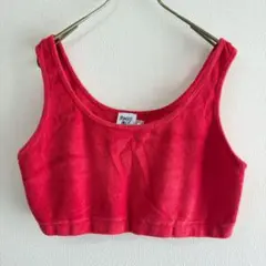 美品 PRINCESS POLLY 赤 タンクトップ パイル地 吸湿性あり
