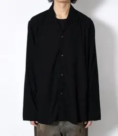 美品】COMOLI シルクネル スキッパーシャツ 2 ネイビー【コモリ