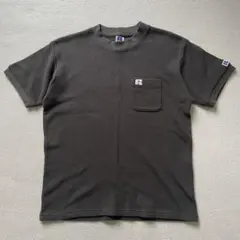 【Russell】ラッセル ダークグレー メッシュ Tシャツ ポケット付き M