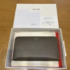 CÉLINE グレー レザー 長財布　美品