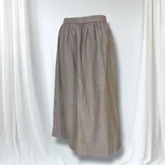 極美品　上質ウールタッチ　大人　上品　美シルエットロングスカート ストライプ