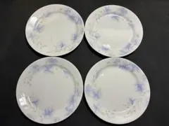 ヘ 26cm CORELLE コレール ラピーヌ お皿 4枚セット お花 ブルー