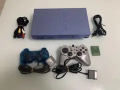 動作確認済みPlayStation 2 本体 青 コントローラー2つ付き