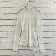 シアー ハイネック メロウ トップス 白 レイヤード レディース 春夏