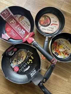 新品　鍋　フライパン　炒め鍋４点セット 24cm 20cm 18cmのサムネイル