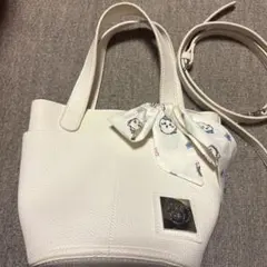 ちいかわ　モモンガ　スカーフ付　2wayバッグ　白　しまむら　ショルダー　トート