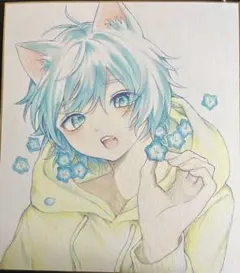 し*こ様 オリジナル 手描きイラスト 小色紙サイズ - メルカリ