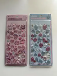 しずくちゃん2枚 ボンボンドロップシール ピンクmix ぷくぷくシール