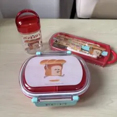 パンどろぼう 子ども用弁当箱 箸、フォークセット、おしぼりケース