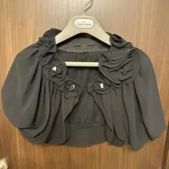 パーティー用半袖 ショートボレロ　ブラック