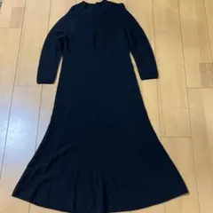 UNIQLO ブラック ニットロング Ａラインワンピース S
