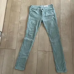 SHIPS コーデュロイ スキニーパンツ ライトグリーン　XSサイズ