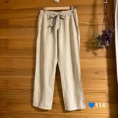 麻レーヨンイージーパンツ Fサイズ