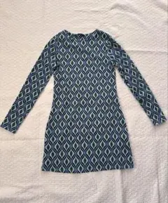 ZARA ザラ　幾何学模様　長袖ミニワンピース　S
