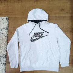 NIKE ナイキスウェットパーカートレーニングパーカーL グレー 灰色 ゼブラ柄