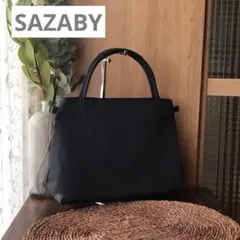 美品 ✨サザビー Sazabyトートバッグ 舟形ナイロン ブラックのサムネイル