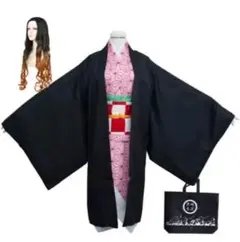 【鬼滅の刃】竈門禰豆子 コスプレ　衣装・ウイッグ　フルセット