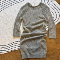 ZARA グレー系ニットワンピース 長袖